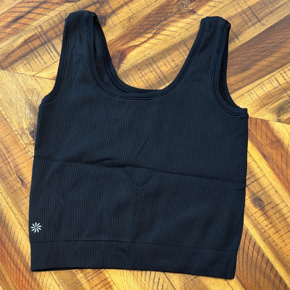 Athleta Girl Black Ribbed Tank Top - Picture 2 of 3